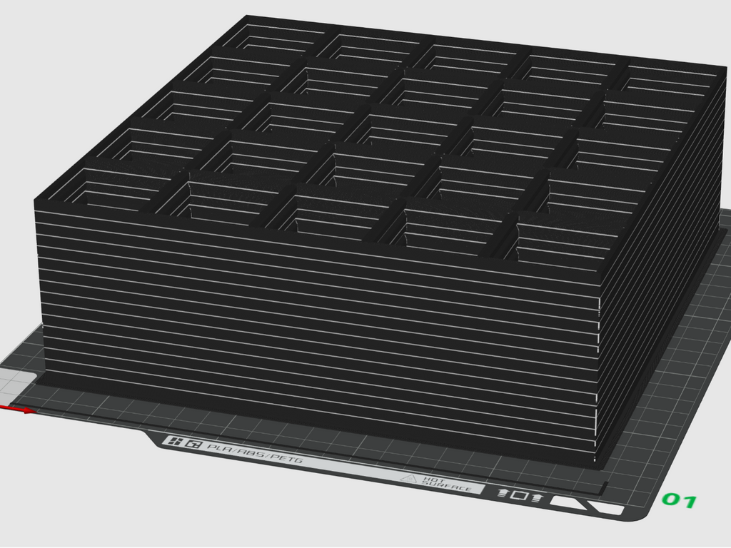 Gridfinity 5x5 Baseplate Stack 16-high