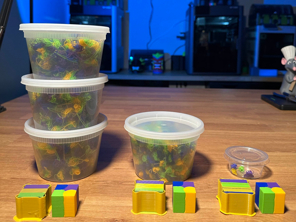 Bambu Multi Color Waste Test Cube (4 Color Layers)