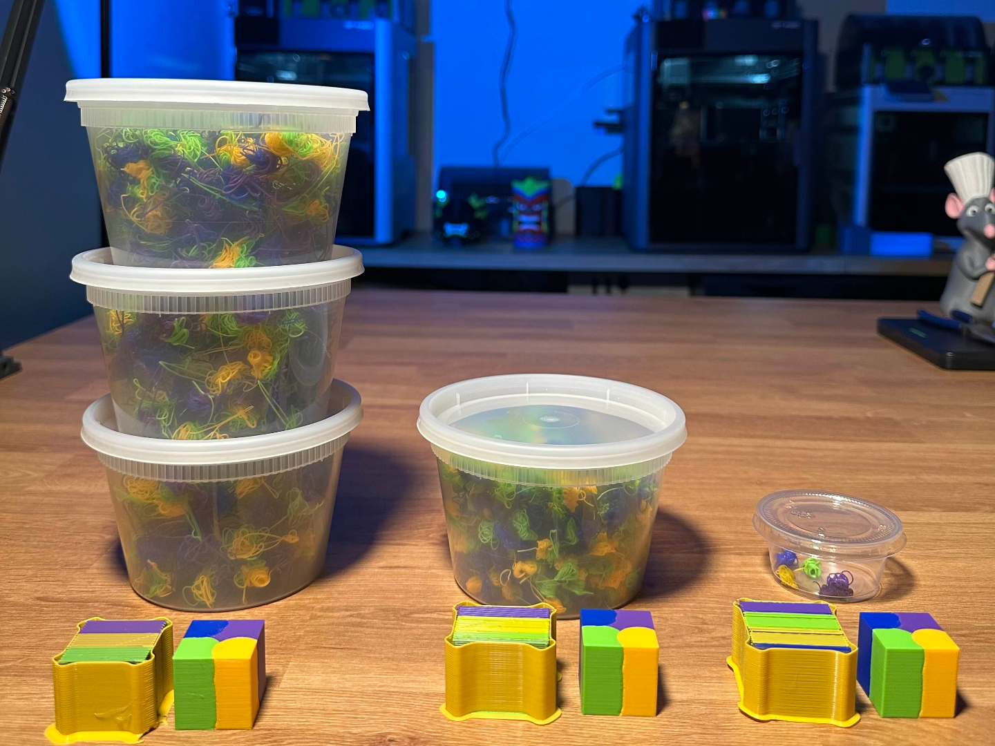Bambu Multi Color Waste Test Cube (4 Color Layers)