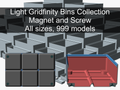 Light Gridfinity Bins with Magnet and Screw