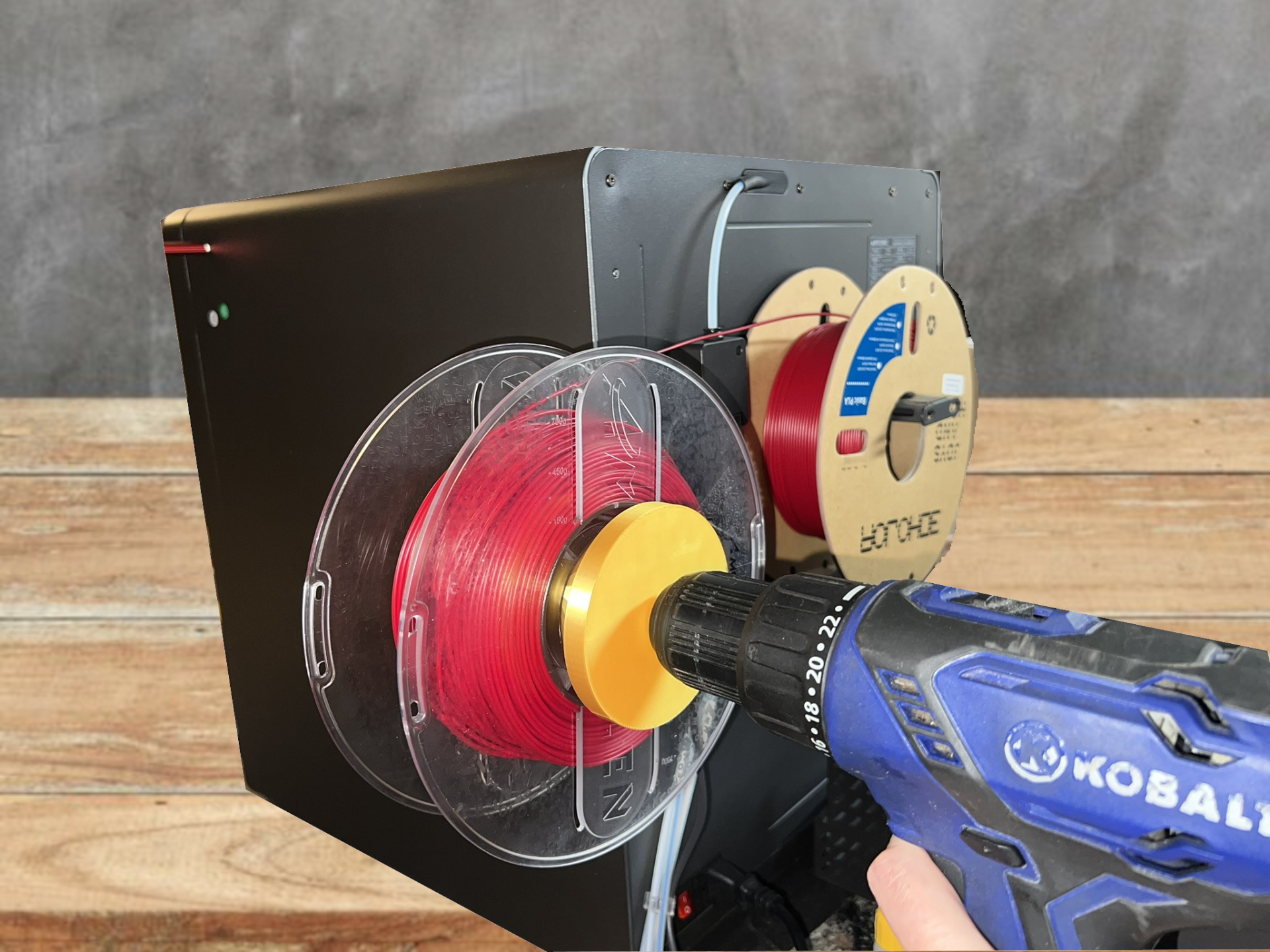 Drill Powered Filament Re-Spooling Tool