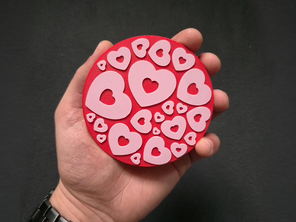 Valentine's cup coaster - heartful coaster