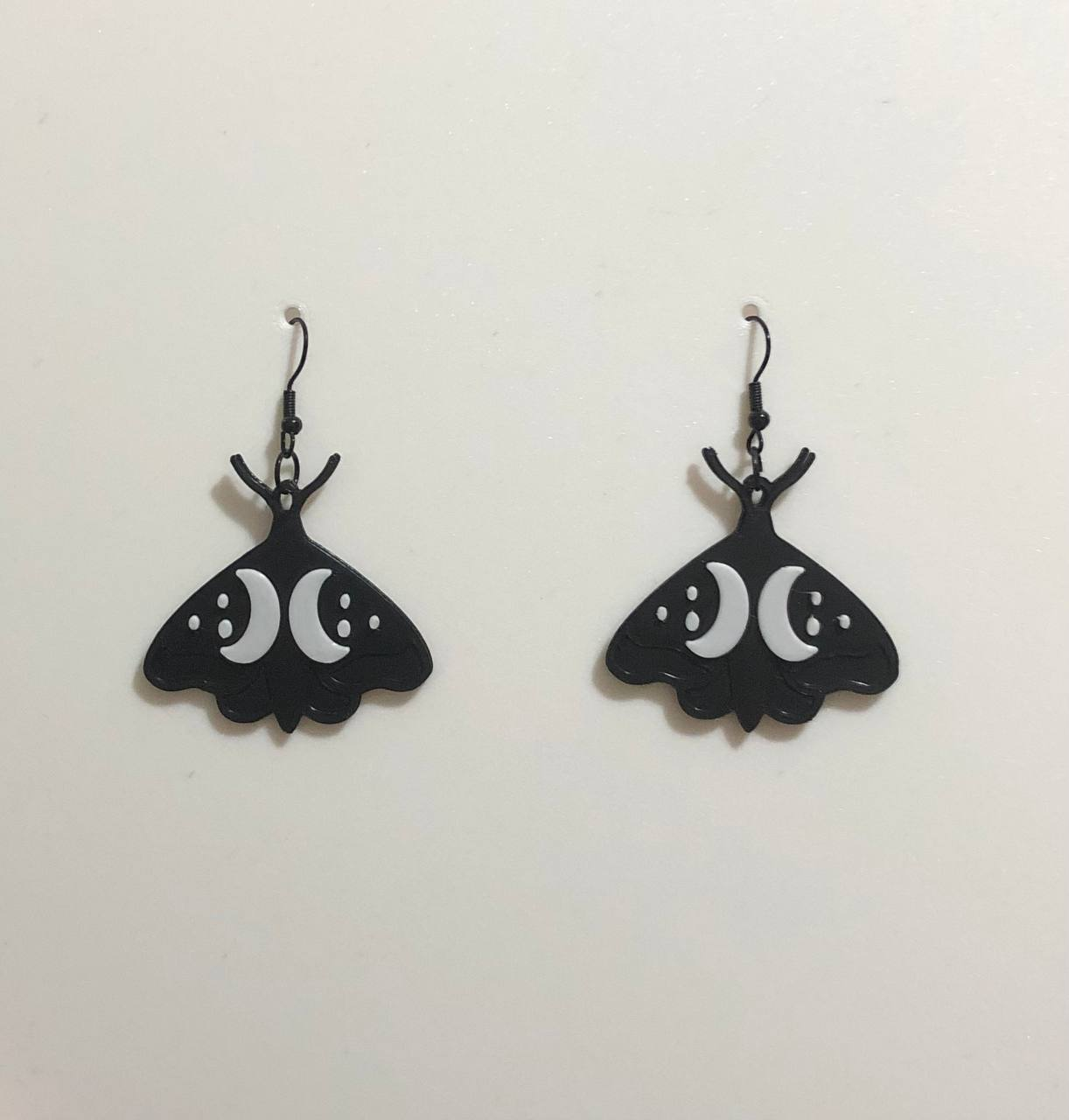 Earring dark moth halloween pendant pendientes