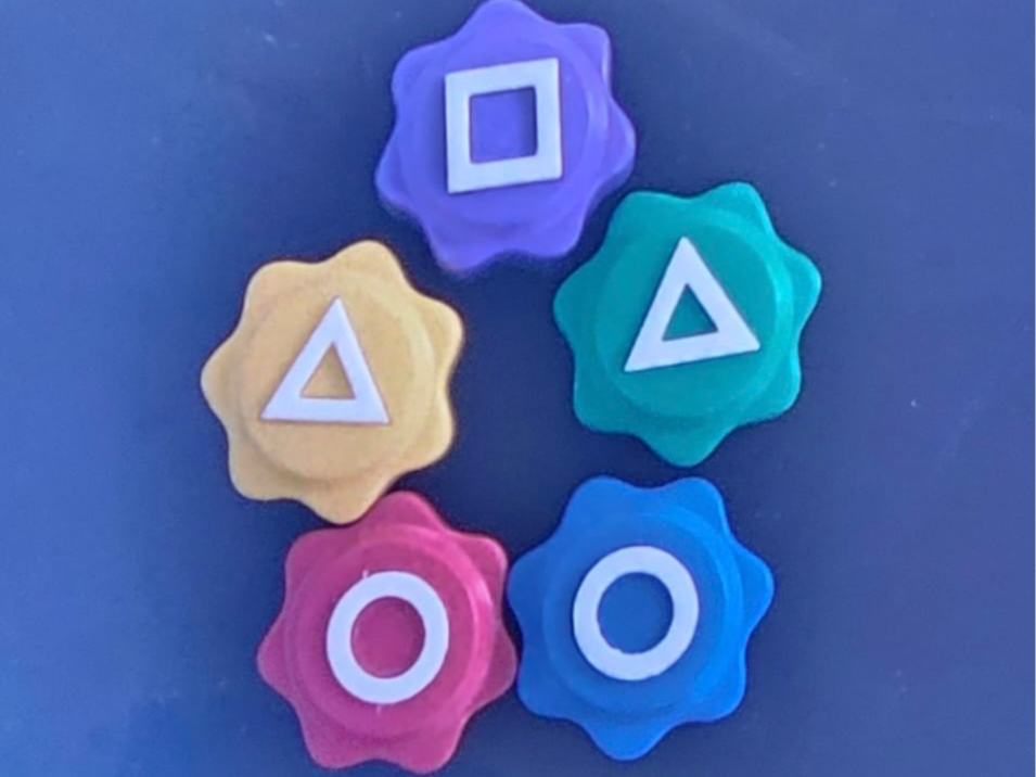Squid-Inspired Game Tokens Circle,Triangle,Square