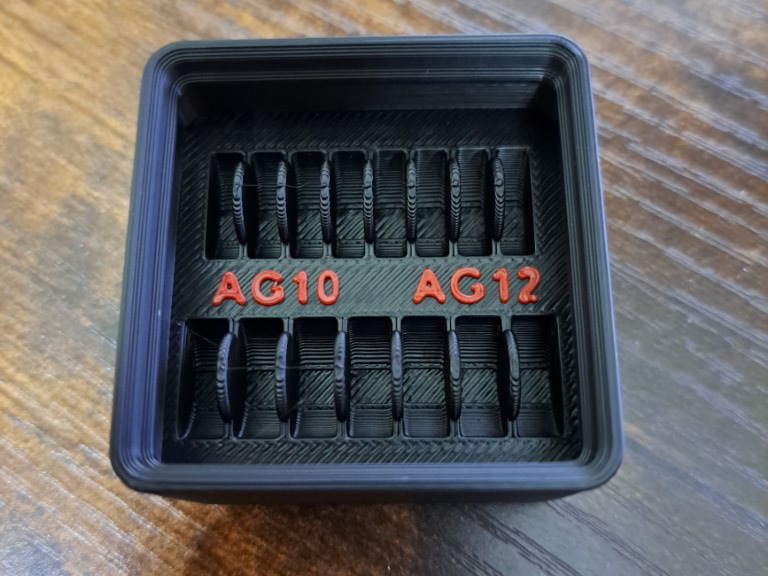 Coin cell Battery box AG10 / AG12 for Gridfinity