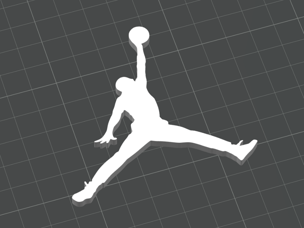 Nike Jordan Basketball Logo - 3D Printed, No Text
