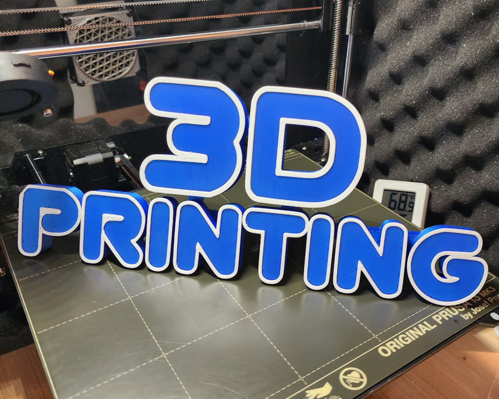 3D Printing Sign 2-color w/stand