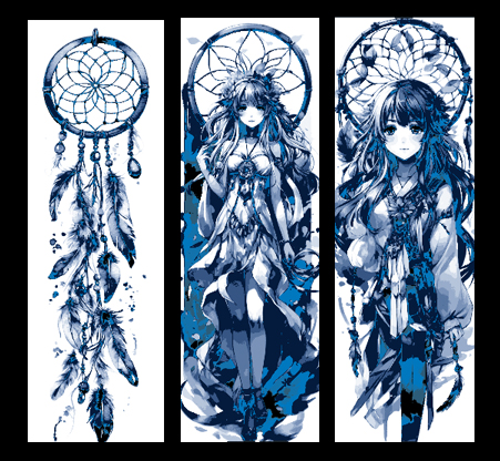 Set of 3 bookmarks - Dreamcatchers to help with catching those bad Dreams