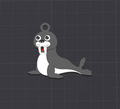 cute animal, wally the walrus keychain \ necklace charm (free for commercial use)