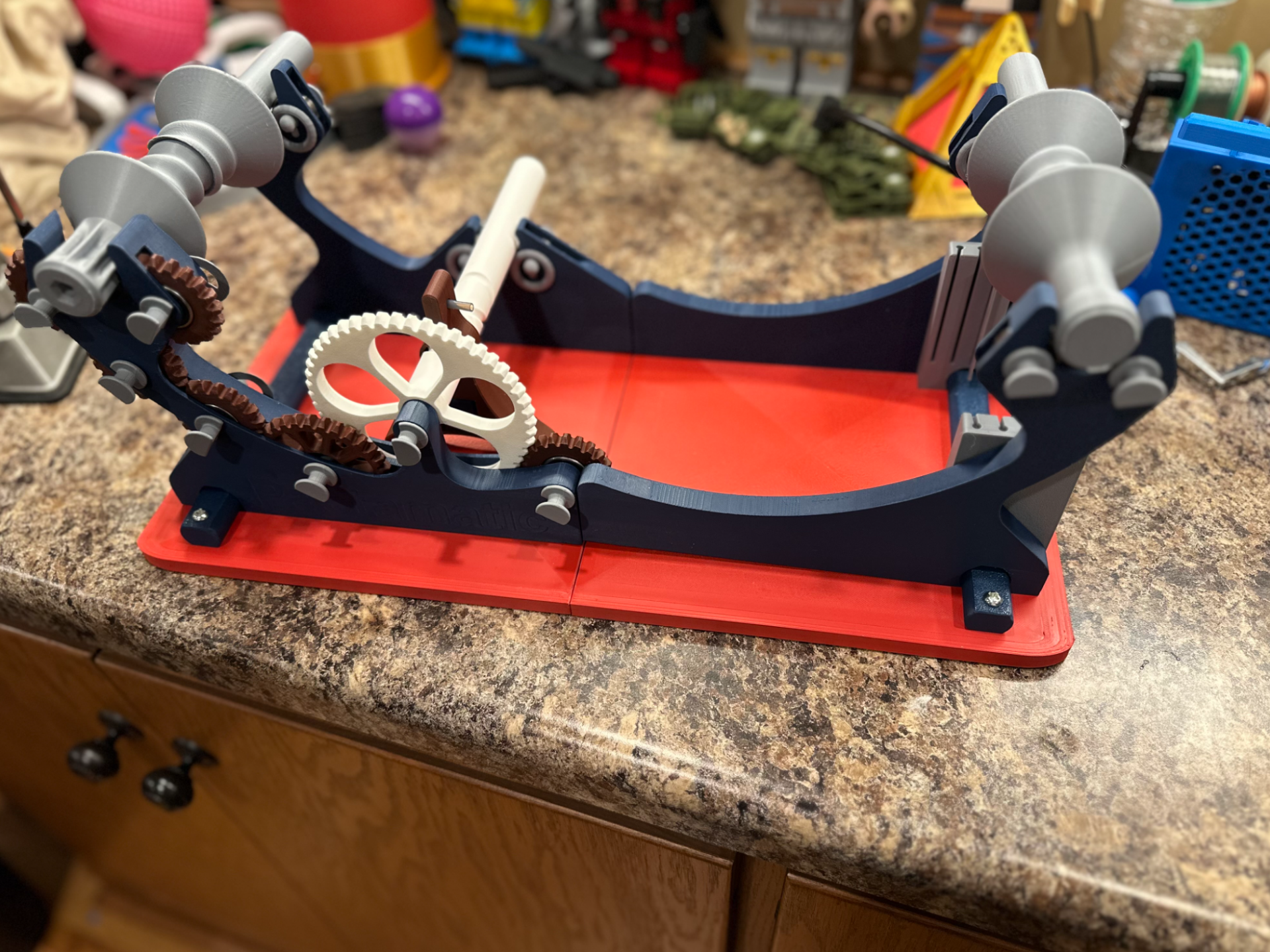Filament Spool Winder Remix Bass and Lock Ring Pin