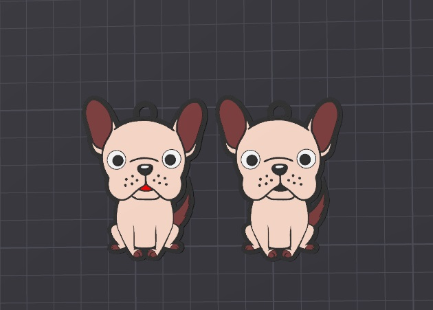 cute animal , howard the dog multicolor keychain / necklace charm (free for commercial use)