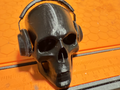 cool skull with headphones