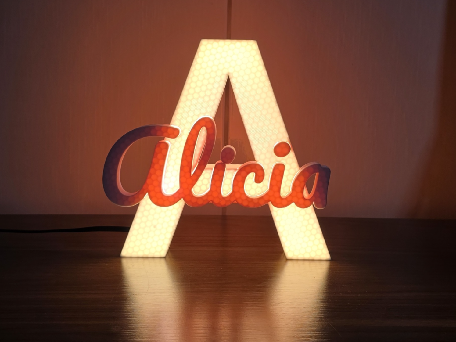Parametric LED Initial & Name Lamp