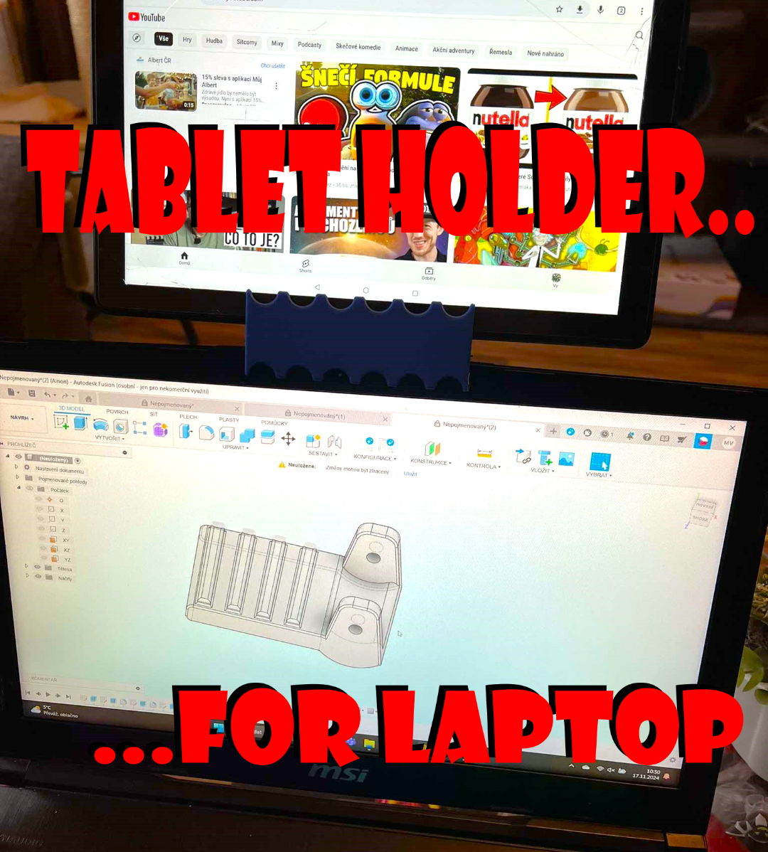 Tablet holder for laptop, notebook, macbook