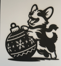 wall art dog at christmas (silhouette)