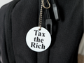 Tax the Rich Keychain in Times New Roman Font