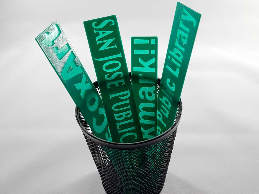 Customizable Text Bookmark with Recessed Letters