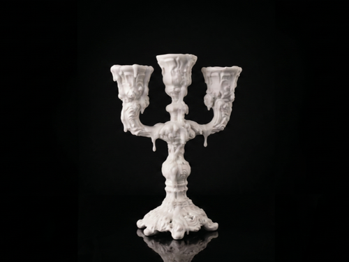 "Melted Wax" Triple Candelabra (20cm)