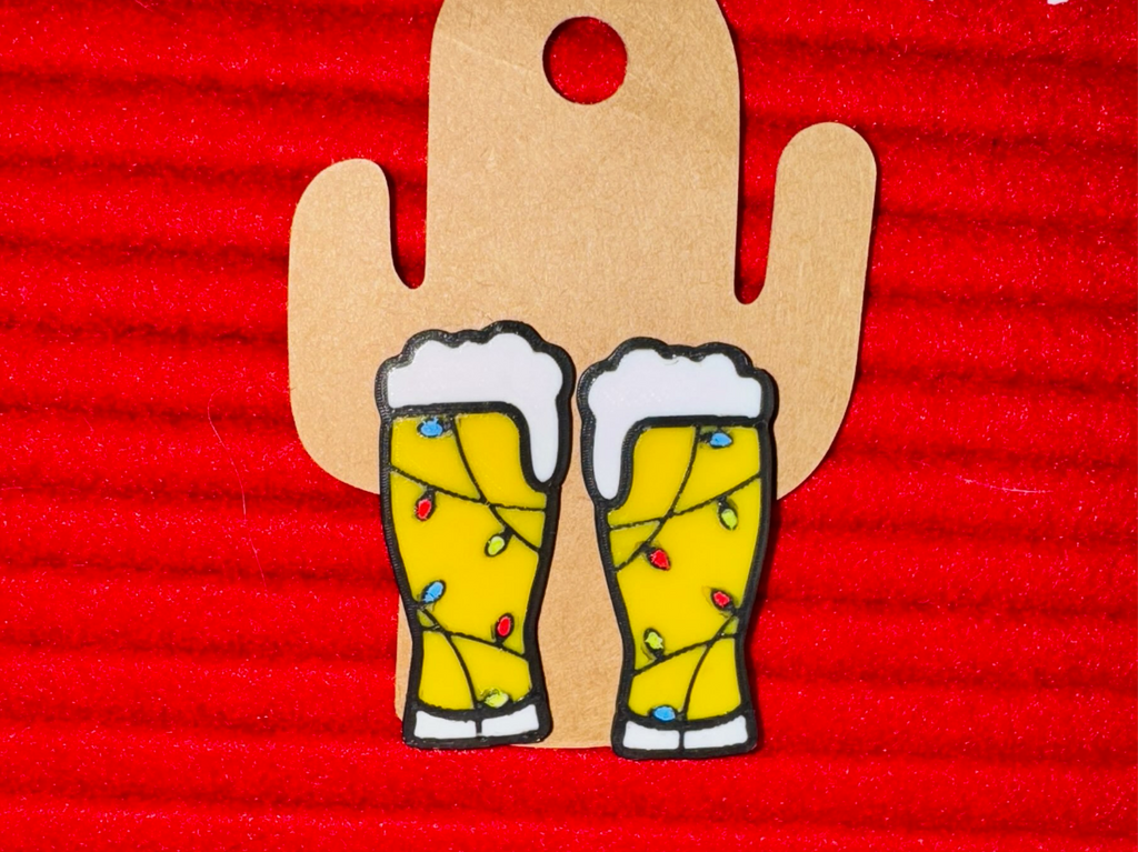 Christmas Beer Earrings