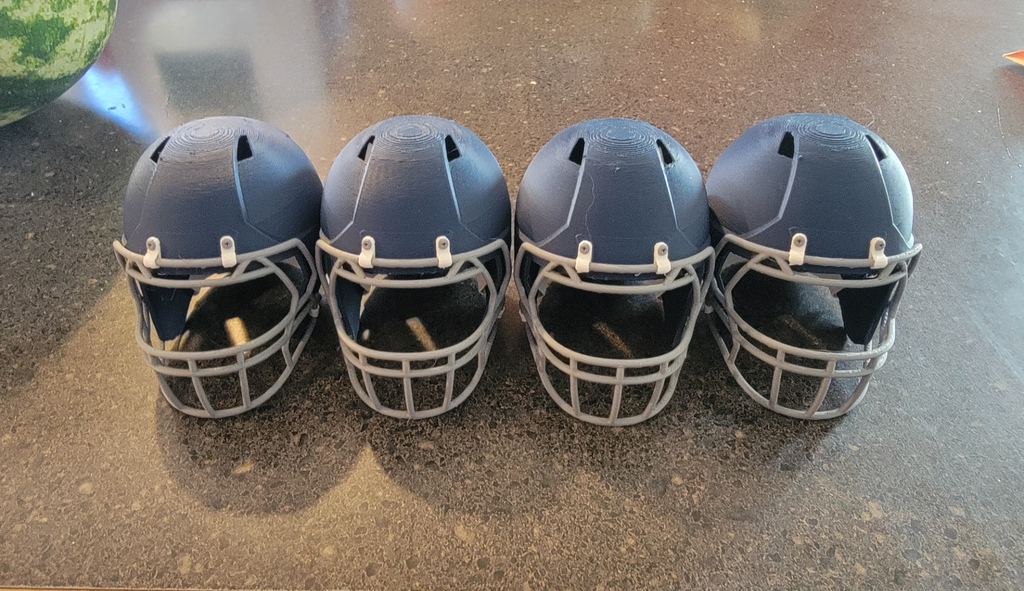 Football helmet 25% scale panthers colors