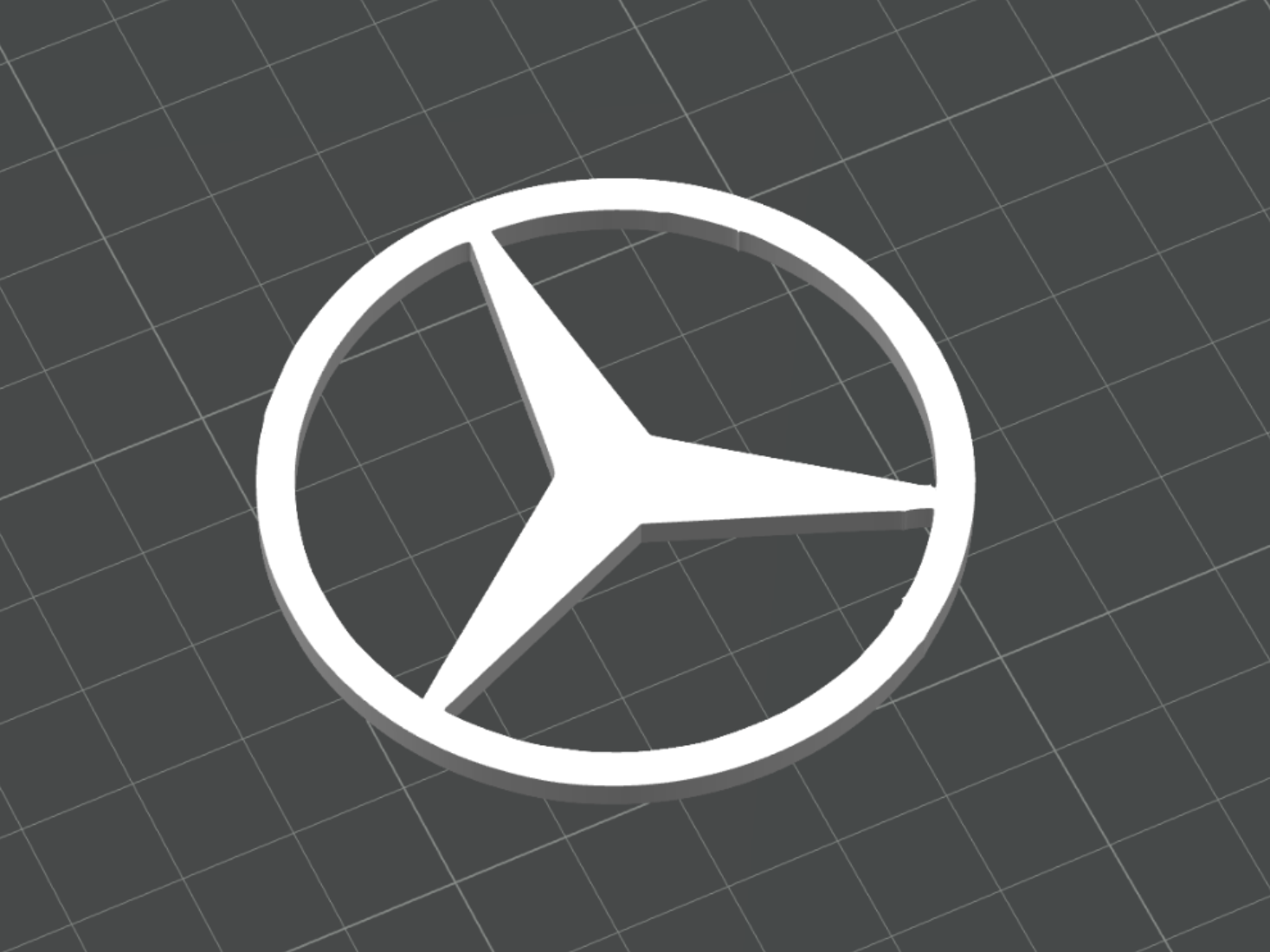 Mercedes Benz Emblem Logo - 3D Printed (No Text)