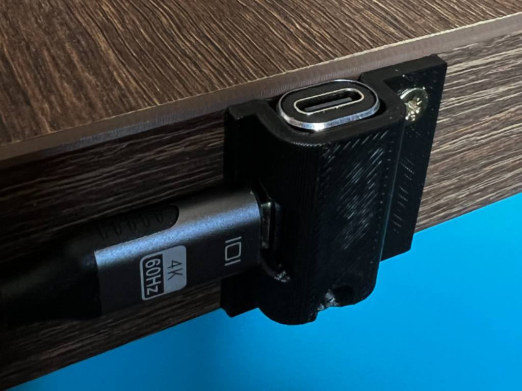 Angled USB-C desk mount bracket