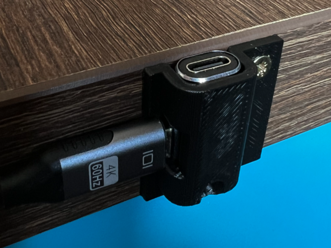 Angled USB-C desk mount bracket
