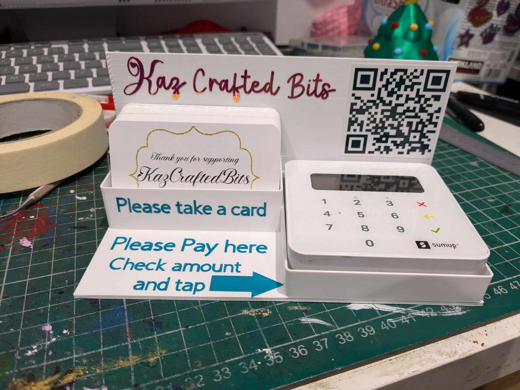 Business card and Sum Up card reader holder