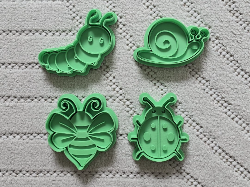 Cute Bug Insect Cookie Cutter Stamp Playdoh Set