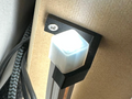 Back-facing angled LED strip hooks