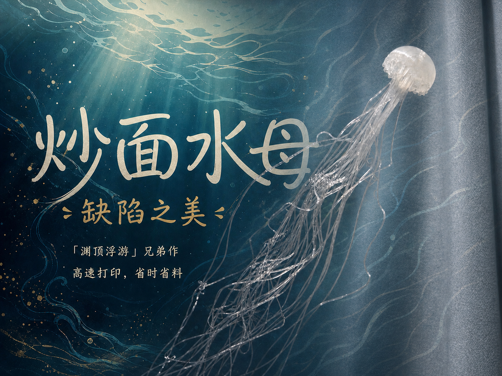 !可商用! 炒面水母 带底座