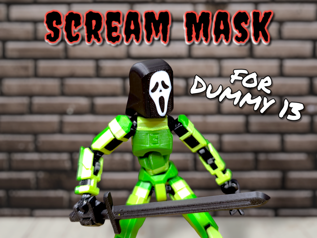 Scream Mask for Dummy13 - Halloween Accessory