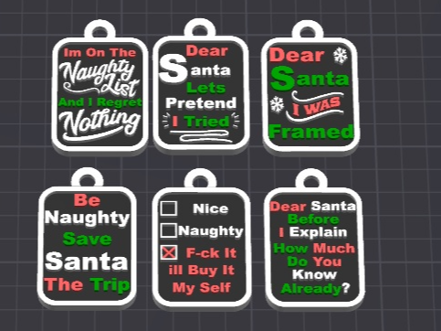 xmas set fun keychains/charms free commercial