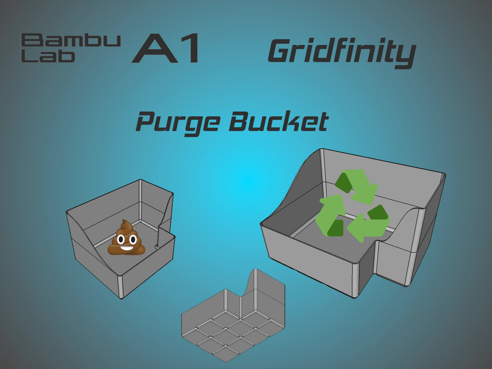 A1 Gridfinity purge (poop) bucket