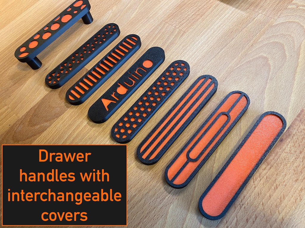 Drawer handles with interchangeable covers (97mm)