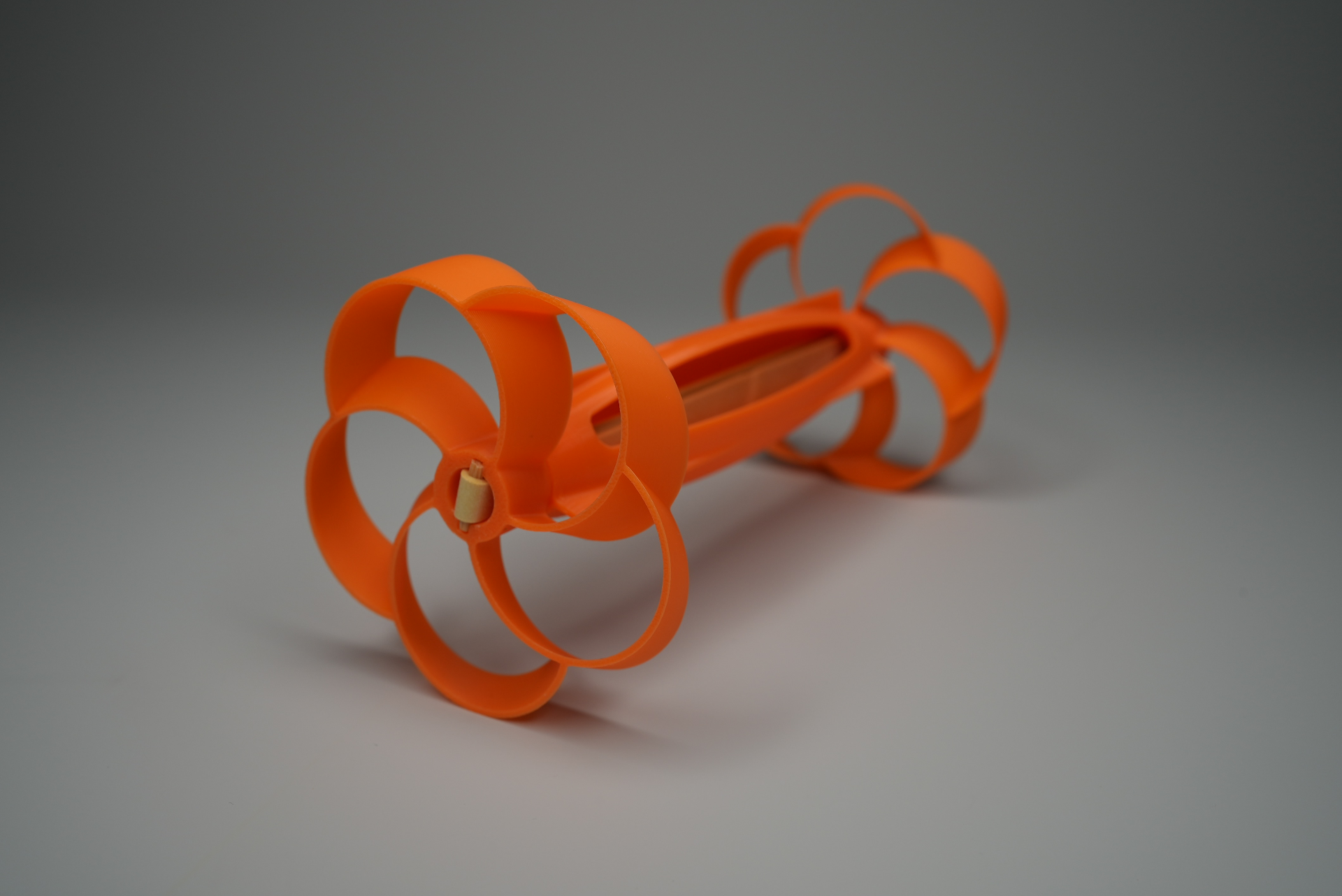 Underwater Torpedo with Toroidal Propellers and Rubber Band Motor