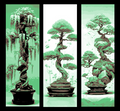 Set of 3 bookmarks - Different bonsai for different people - three different designs of nature