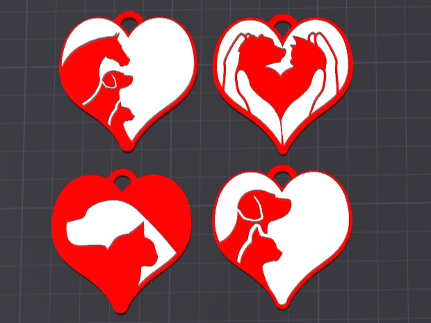 pets loveheart keychains / charms(free commercial)