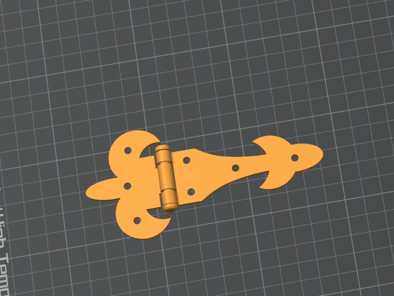 decorative hinge - printed on place