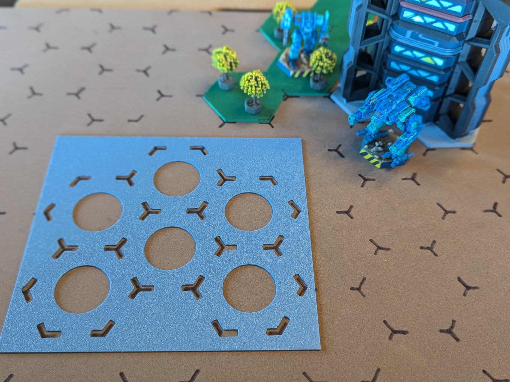 2 Inch Hex Stencil for Battletech and Other Games