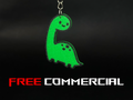 Smiling dinosaur green keychain + ams