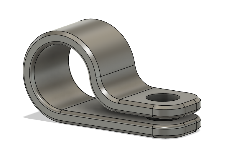 Cable/Wire Clamp with Chamfered edges, 10mm Diameter x 5mm screw (Resizable)