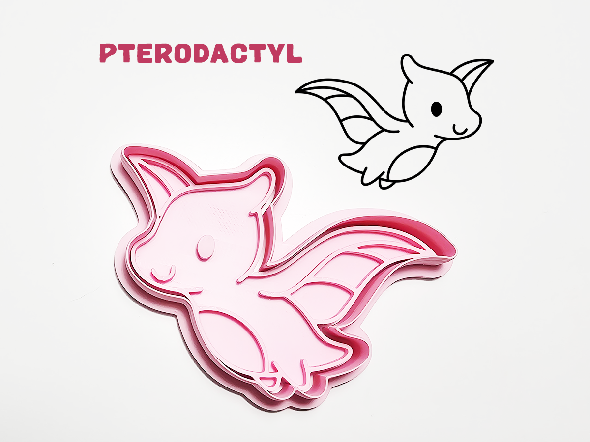 Pterodactyl Dinosaur Cookie Cutter / Stamp