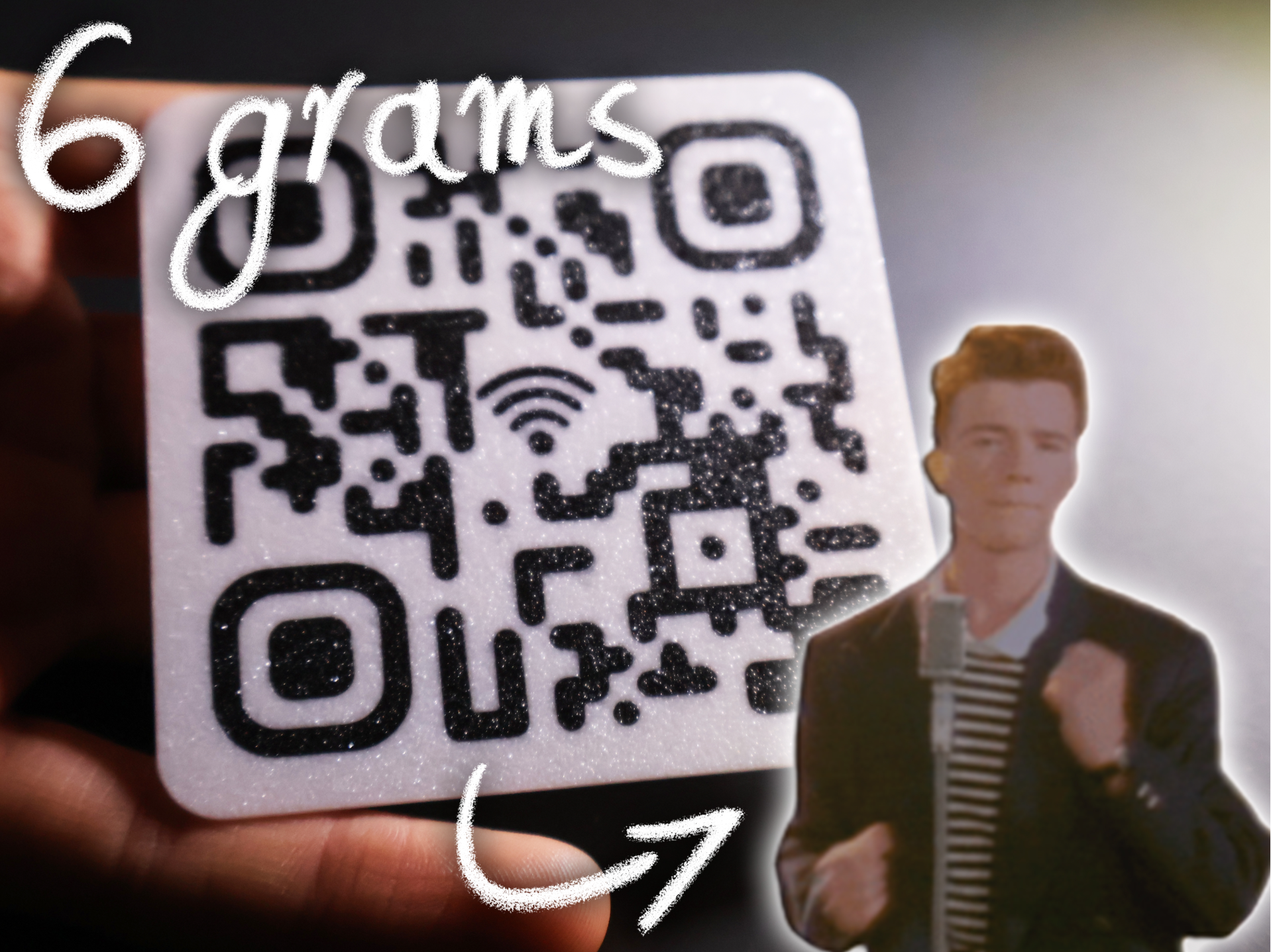 Not a wifi QR code Thin Never Gonna Give You Up