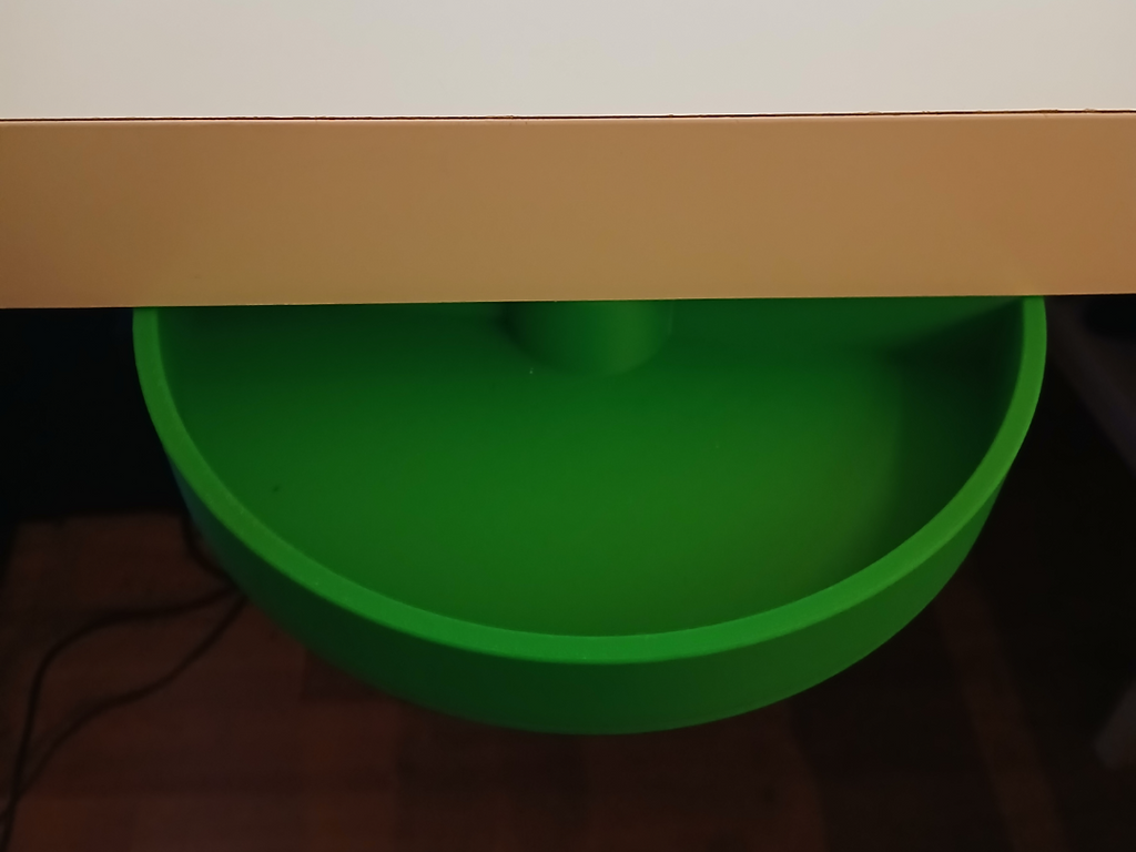 Turning desk drawer