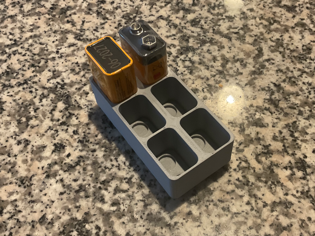 9V Battery Gridfinity 1x2 Safe Upside Down