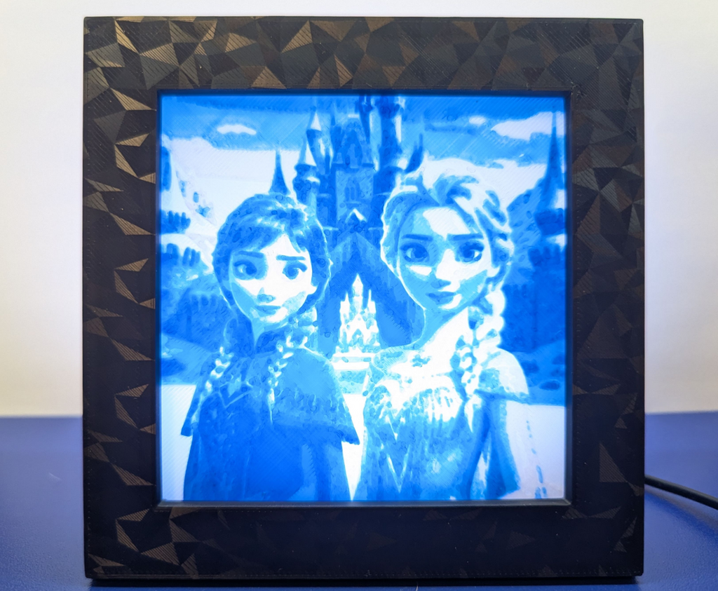 Lithopane - Frozen - Elsa and Anna Castle