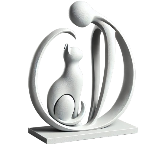 Minimalistic human cat 3 sculpture