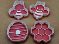 Bee Insect Hive Cookie Cutter Playdoh Stamp Set