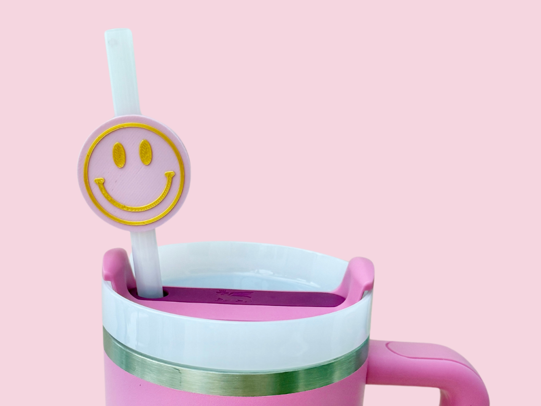 Smiley Face Straw Topper | Stanley Cup Straw Charm